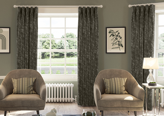 Caen Chenille, Grey - Made to Measure Curtains - Image 3